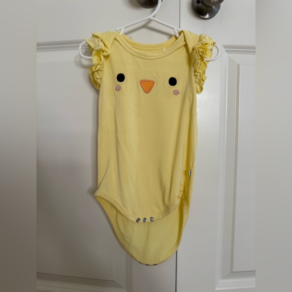 Little Sleepies Play Yellow Chick Face Onesie 12-18mo